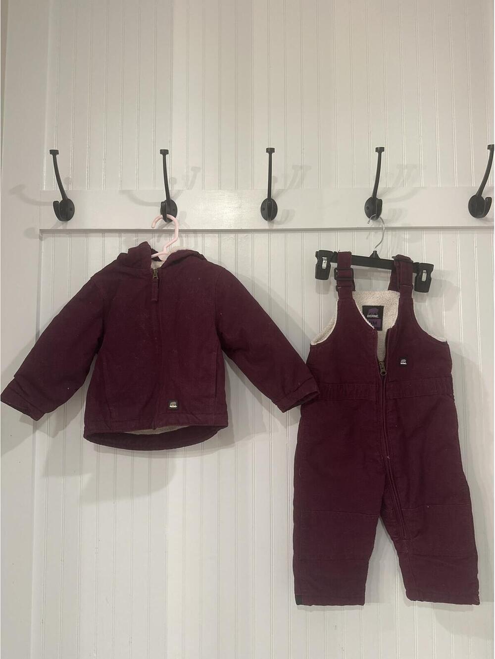 Berne 24 Months Insulated Coat & Bibs Brown Toddler Winter Set - Pre-Used